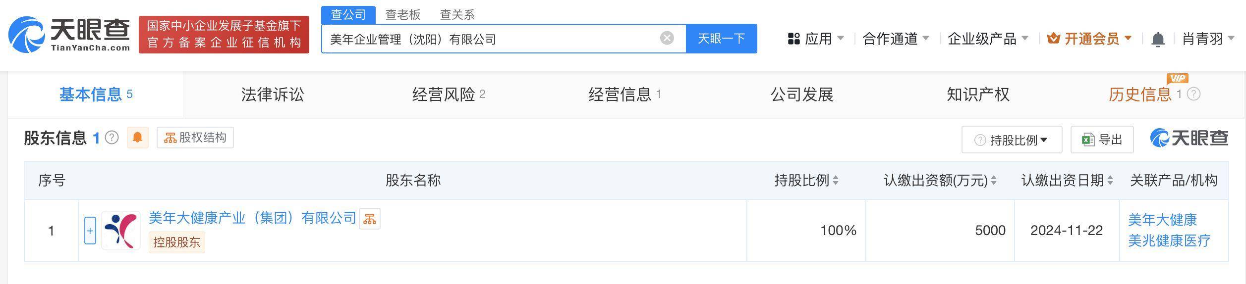 美年健康接连成立两家企业管理公司