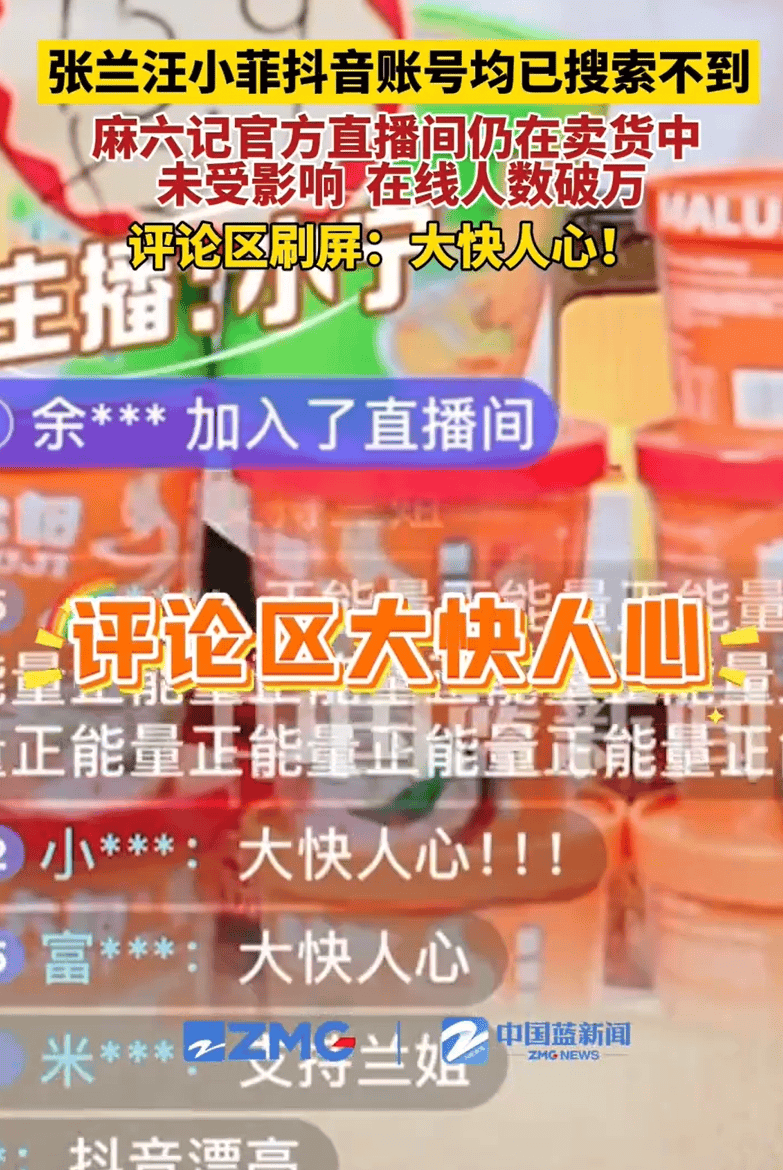 张兰近一个月带货超千万元，名下7家公司均已吊销或注销！麻六记直播带货被网友刷屏：大快人心